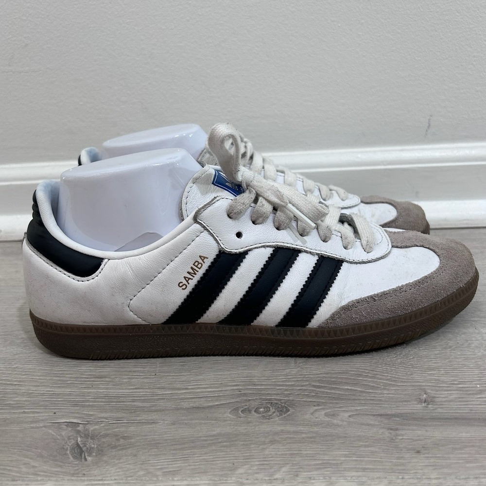 Adidas Samba OG White Black Gum Sole Leather Low Top Sneakers Mens 8 Classic